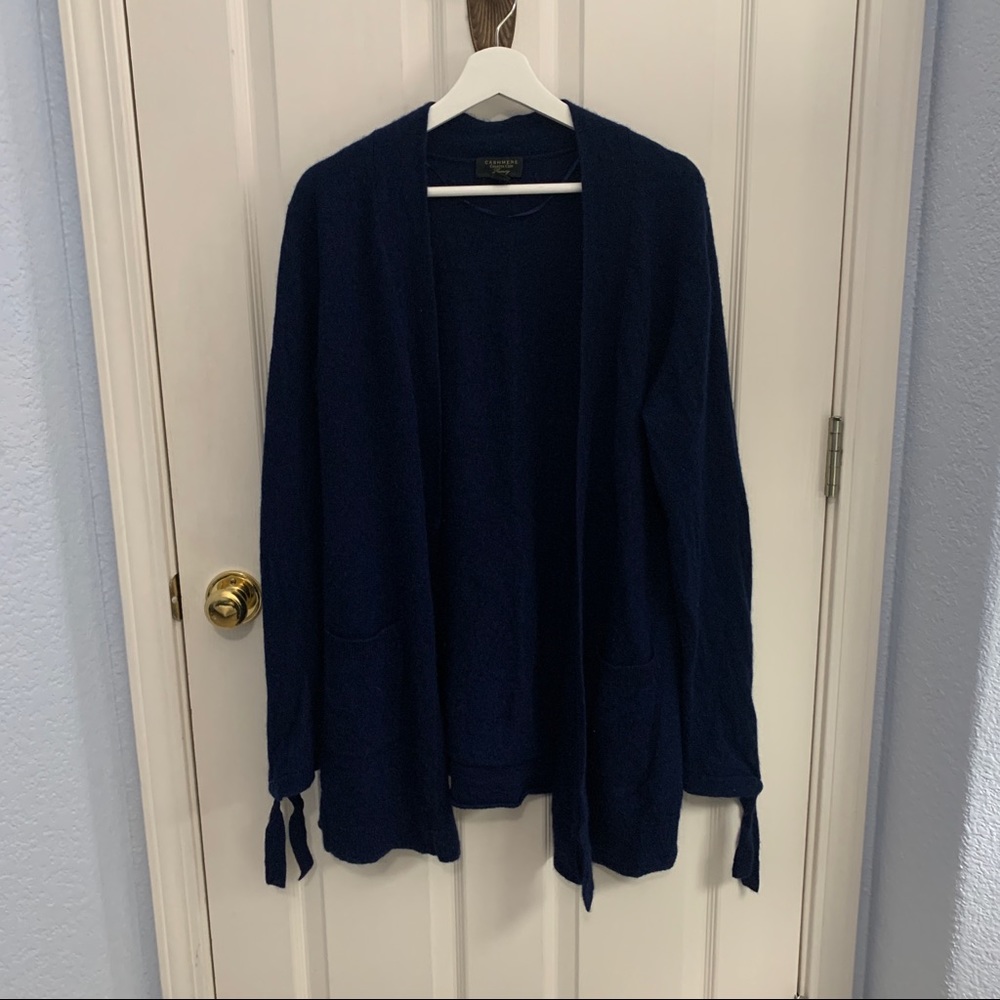 Charter Club Luxury Navy Cashmere Cardigan Size Large